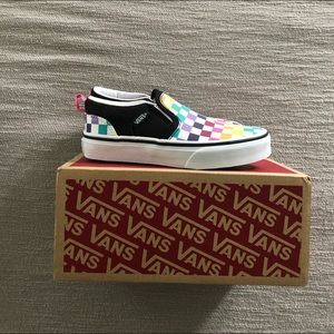 VANS (Asher/Party Check,Multi/Blk) Kids SZ 12 NWT
